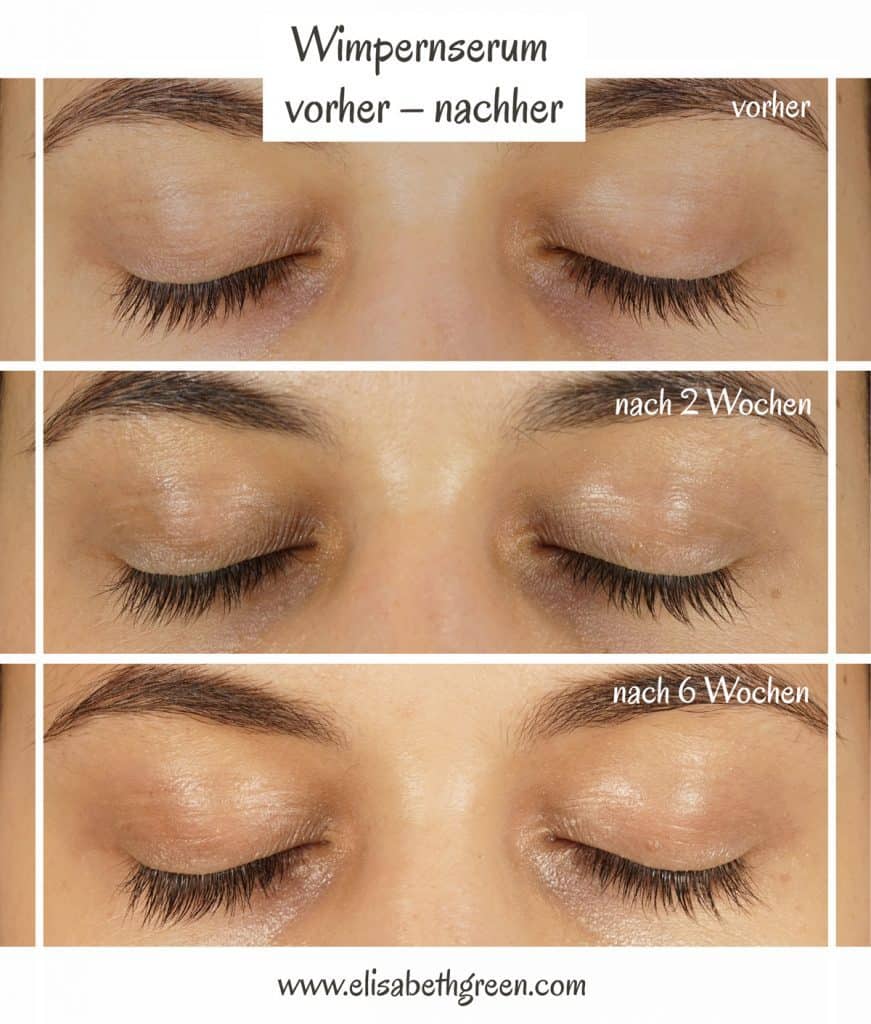 Wimpernserum Test vorher nachher